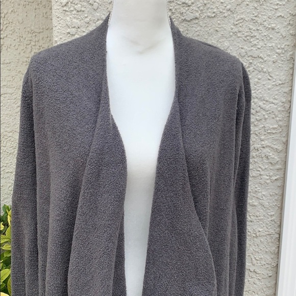 Barefoot Dreams Bamboo Chic Lite Grey Cardigan S/M - Picture 3 of 7